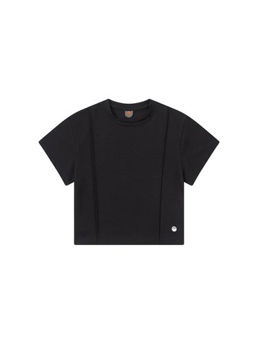 Pintuck Cropped T-shirt Black - FIVELINE - Modalova