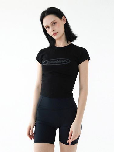 Logo Crop T-Shirt Black - FIVELINE - Modalova