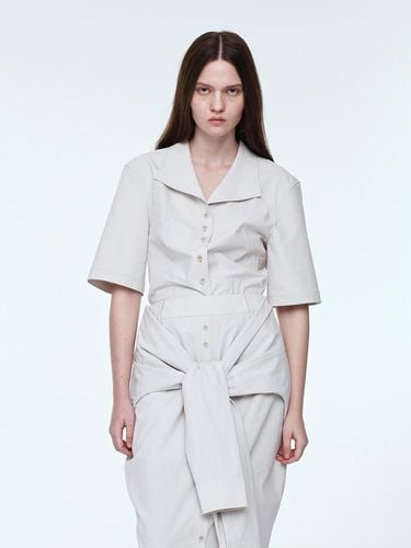 Organic Cotton Wide Collar Shirt _ - mu:arvo - Modalova