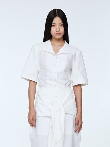 Organic Cotton Wide Collar Shirt _ - mu:arvo - Modalova