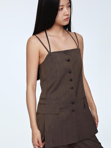 Halterneck Detail Summer Vest _ Brown - mu:arvo - Modalova