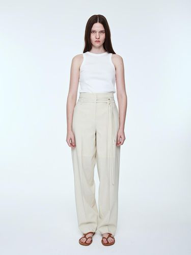 Belted Semi Cocoon Pants _ Cream Beige - mu:arvo - Modalova