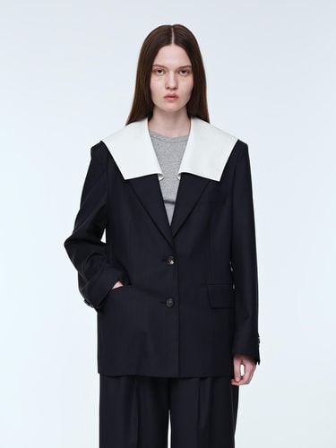 Collared Detail Oversized Jacket _ - mu:arvo - Modalova