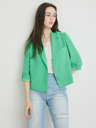 Half Sleeve Cropped Jacket N242MWJ315 - NICE CLAUP - Modalova