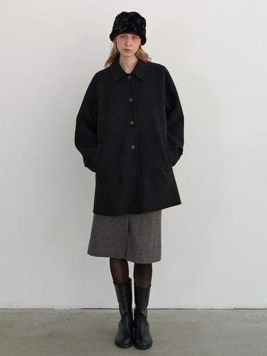 Wool cashmere single half coat (AECO4D403BK) - a.t.corner - Modalova