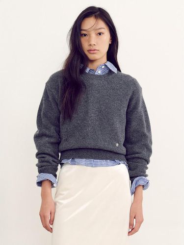 Wool Round Knit Pullover - Ash - kuho plus - Modalova