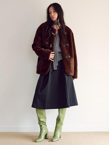 Duffle Midi Fur Coat - Brown - kuho plus - Modalova