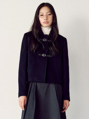 Buckle Detail Short Coat - Navy - kuho plus - Modalova