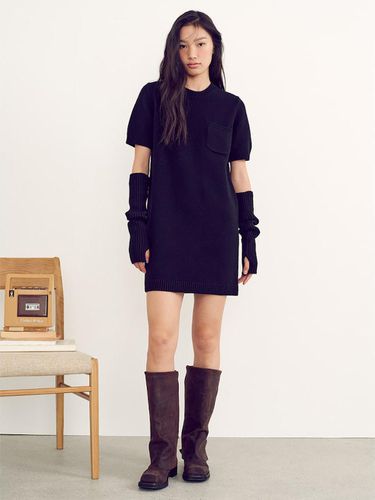 Arm Warmer Short Sleeve Knit Dress - kuho plus - Modalova