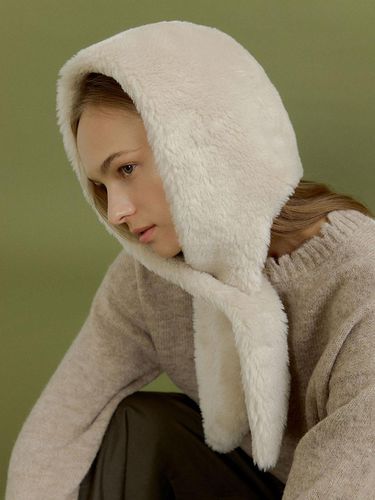 SNOW fur balaclava [beige] - molliolli - Modalova