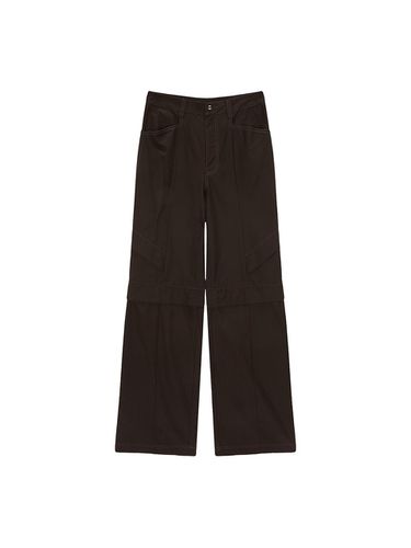 KNEE POINT TUCK WIDE PANTS IN BROWN - Matin Kim - Modalova