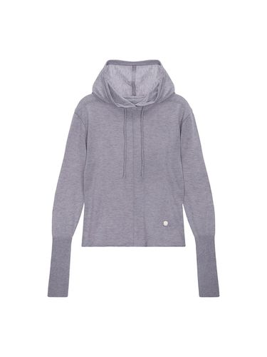 PLAIN SLIM KNIT HOODY IN LILAC - Matin Kim - Modalova