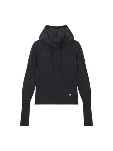 PLAIN SLIM KNIT HOODY IN CHARCOAL - Matin Kim - Modalova