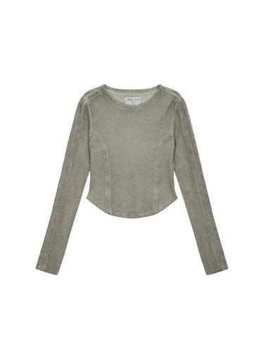 SLEEVE BINDING WASHED TOP IN KHAKI - Matin Kim - Modalova