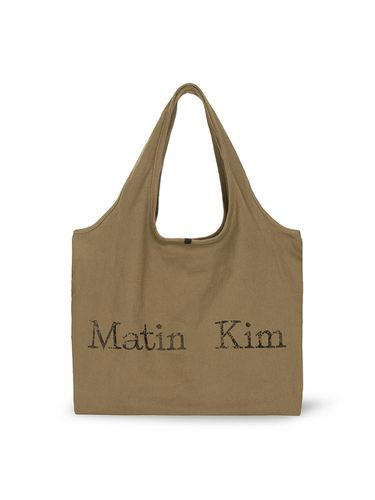 MATIN CRACKED LOGO ECOBAG IN KHAKI - Matin Kim - Modalova