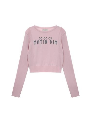 LOGO POINT JACQUARD KNIT CROP TOP IN - Matin Kim - Modalova