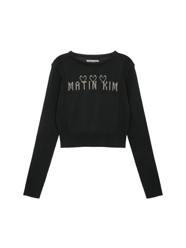 LOGO POINT JACQUARD KNIT CROP TOP IN - Matin Kim - Modalova