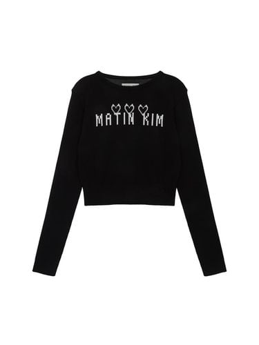 LOGO POINT JACQUARD KNIT CROP TOP IN - Matin Kim - Modalova