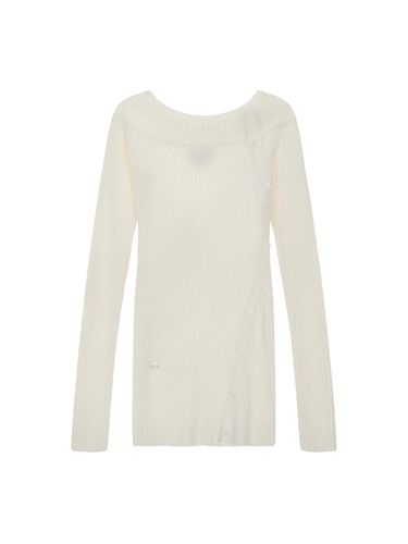 ONE SHOULDER BUTTON POINT KNIT DRESS - Matin Kim - Modalova