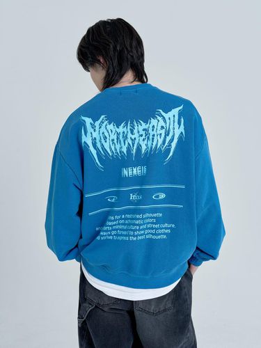 Pigment Graffic Sweat Shirts (Blue) - inexcis - Modalova