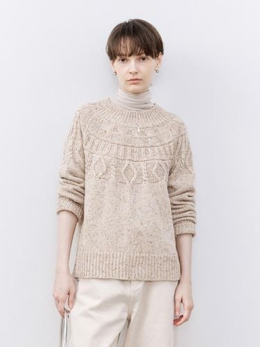 TG_Spotted half cable pullover sweater - tageechita - Modalova