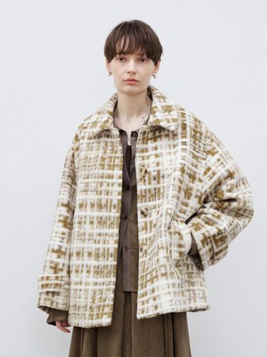 TG_Wool plaid single-breasted coat - tageechita - Modalova