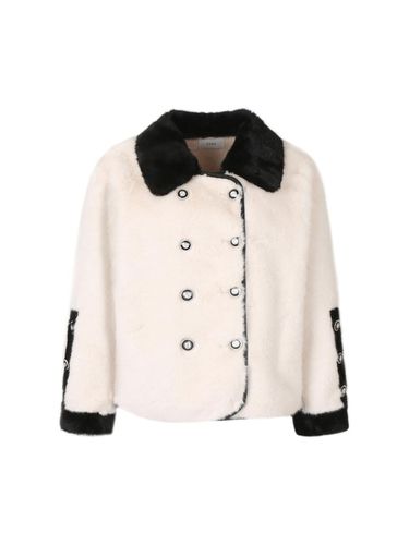 Collar Contrast Double button Fur Jacket (TJHAY264 - VIKI - Modalova