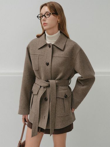 ABEL WOOL HALF COAT_2COLORS - LOOKAST - Modalova