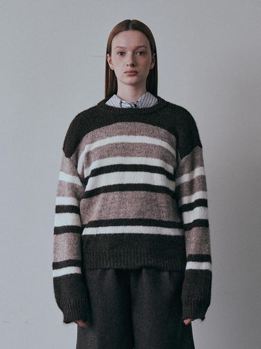 BA_Patchwork striped sweater_BROWN - PIA STUDIO - Modalova