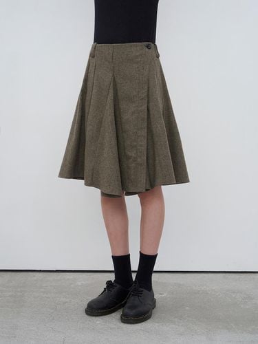 Herringbone Wool A-line Wrap Skirt - Oui mais non - Modalova