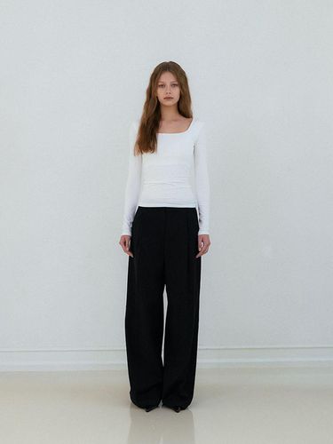 Wide pleated slacks_black - AARAN - Modalova