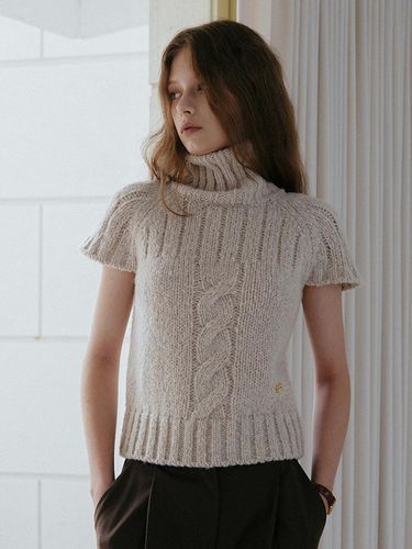 Twist turtlneck knitwear_oatmeal - AARAN - Modalova