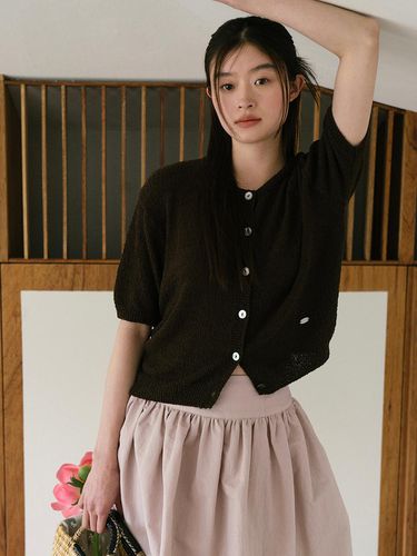 Madeleine short sleeved cardigan_brown - AARAN - Modalova