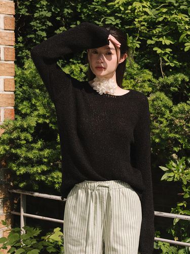 Bookle loose knitwear_black - AARAN - Modalova