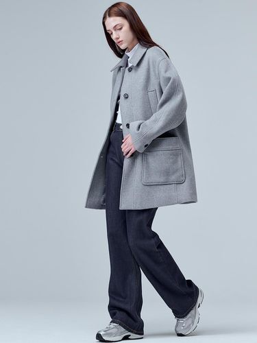 Wool half coat (Gray) - MaLoupe - Modalova