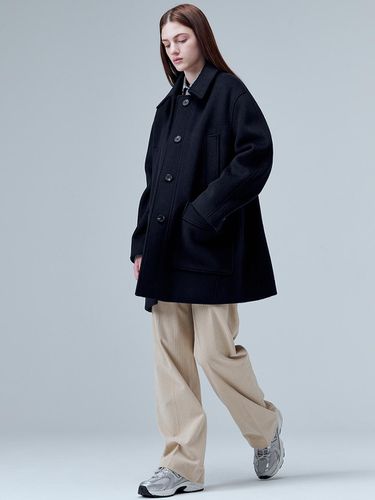 Wool half coat (Navy) - MaLoupe - Modalova