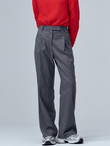 One tuck wide pants (dark gray) - MaLoupe - Modalova