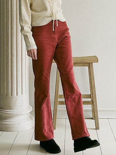 A CORDUROY SEMI BOOTS CUT PANTS_SMOKE PINK - AMONG - Modalova