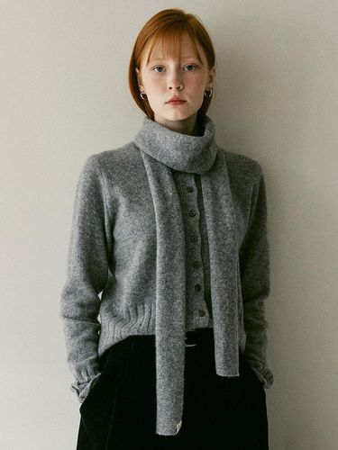 A WOOL MUFFLER CARDIGAN SET_GREY - AMONG - Modalova