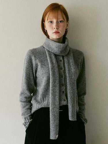 WOOL SCARF CARDIGAN SET_GREY - AMONG - Modalova