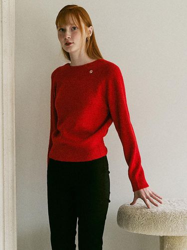 A 2 WAY DEEP V NECK KNIT_RED - AMONG - Modalova