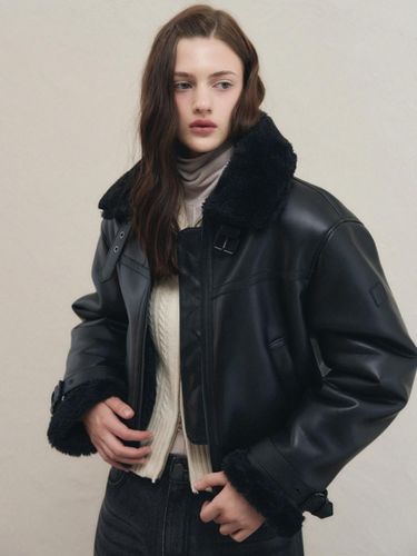 Oblique Oversized-Fit Leather Mustang Jacket [ALL - leathery - Modalova