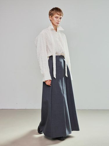 Banded Flared Maxi Length Skirt _ - mu:arvo - Modalova