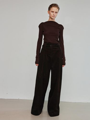 Belted Wide Corduroy Pants _ 2Color - mu:arvo - Modalova