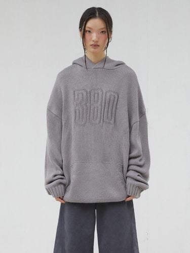 KNIT HOODIE (GREY) - THREE TO EIGHTY - Modalova