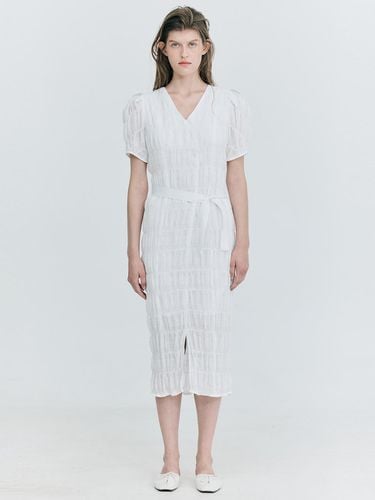 Puffy Wrinkle Dress_White - WNDERKAMMER - Modalova