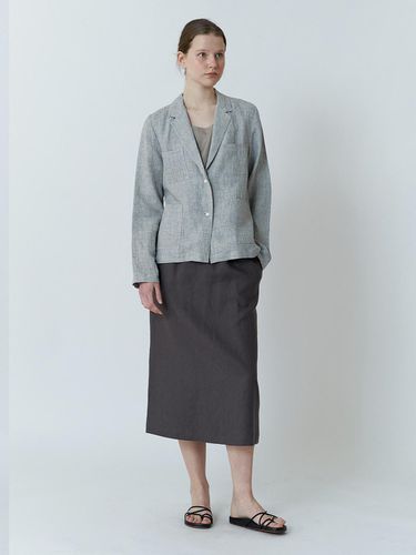 Classic linen skirt - charcoal - AYU - Modalova