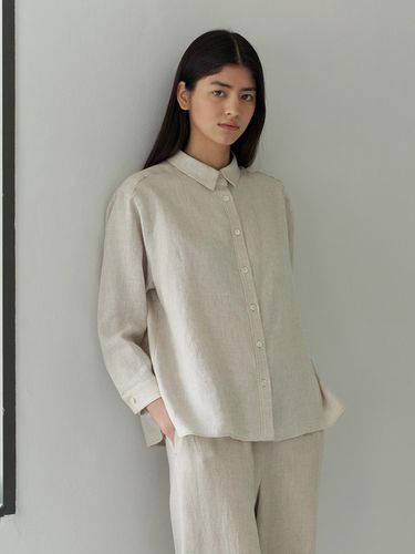 Linen blouse - cream - AYU - Modalova