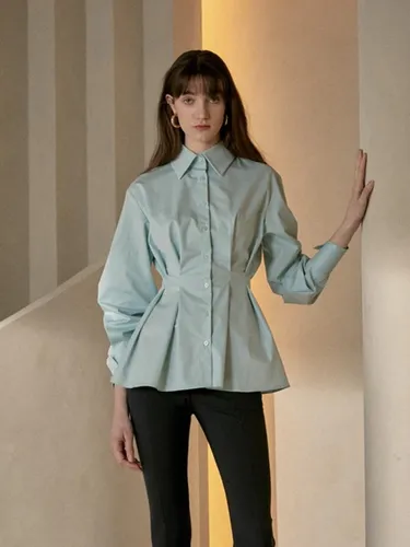 Pleated slimline shirt [ / mint / pink / black - cordinary - Modalova