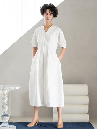 Mid - length linen daily dress - white - cordinary - Modalova